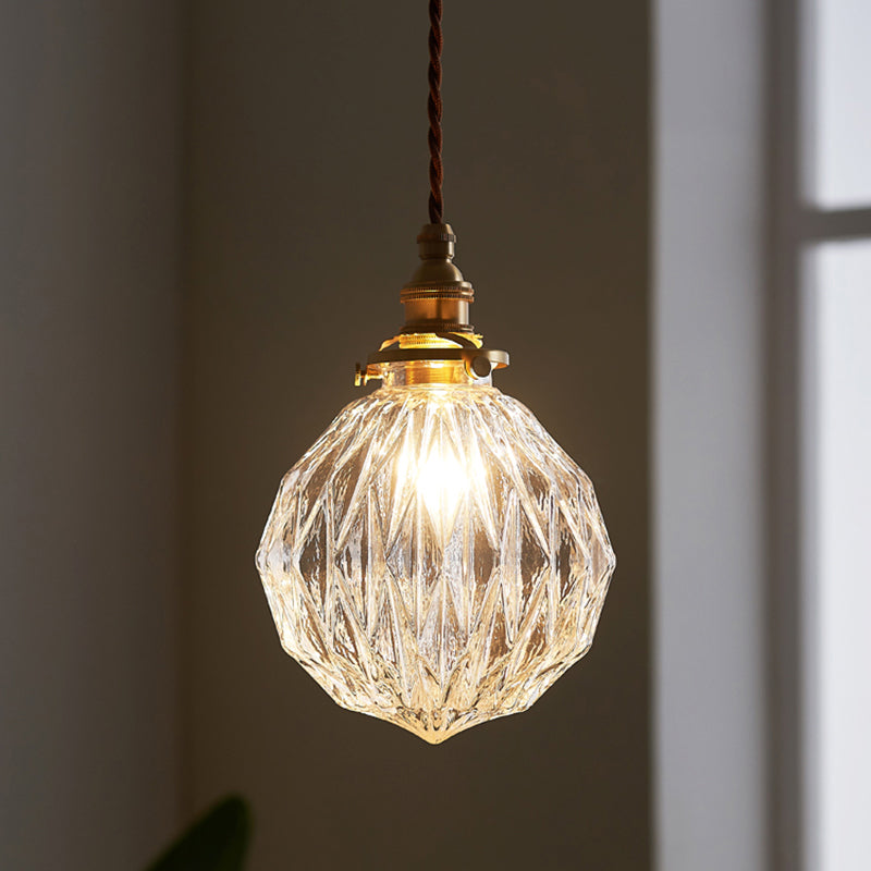 Vintage Crackle Glass Pendant Light
