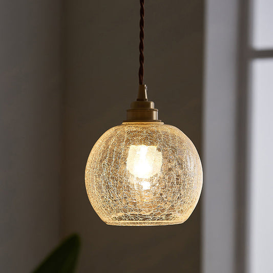 Vintage Crackle Glass Pendant Light