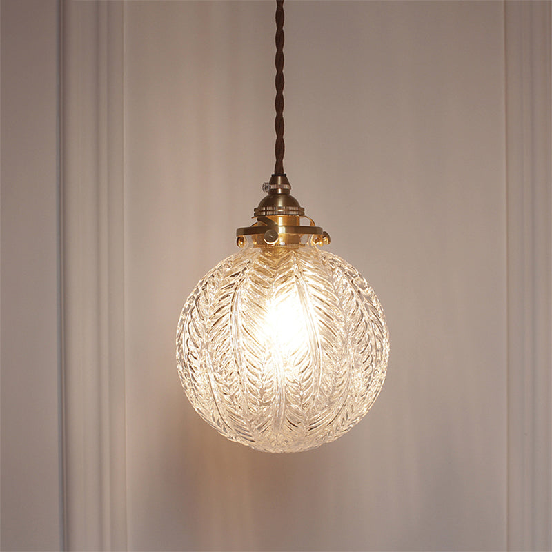 Vintage Crackle Glass Pendant Light