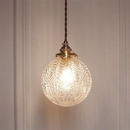 Vintage Crackle Glass Pendant Light