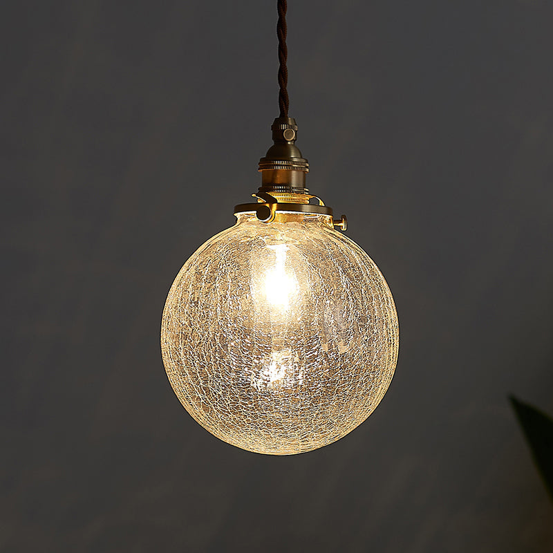 Vintage Crackle Glass Pendant Light
