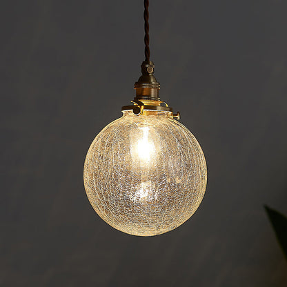 Vintage Crackle Glass Pendant Light