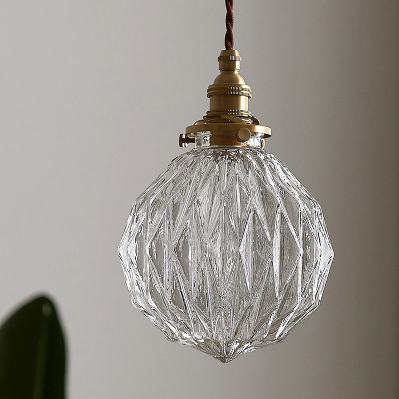 Vintage Crackle Glass Pendant Light