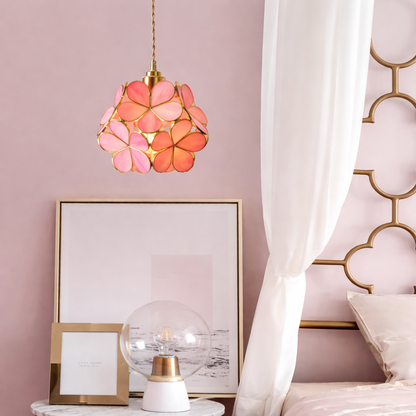WOMO Cherry Blossom Stained Glass Pendant Light-WM2100
