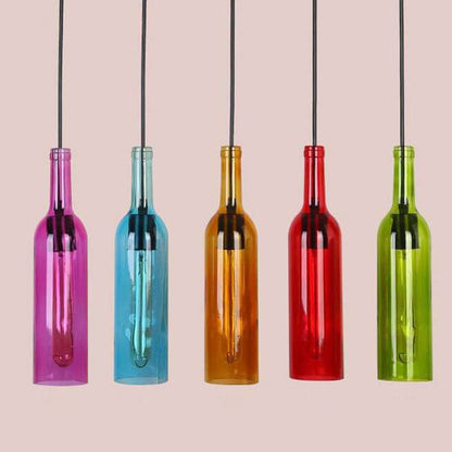 Colorful Glass Bottle Pendant Light