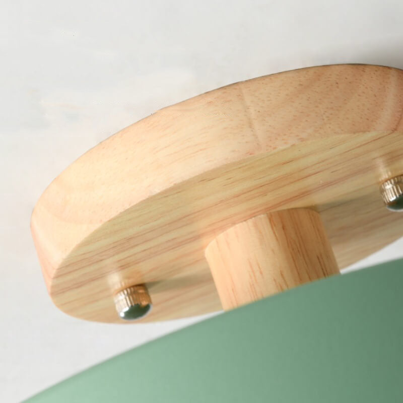 Scandinavian Wood Accent Round Ceiling Light