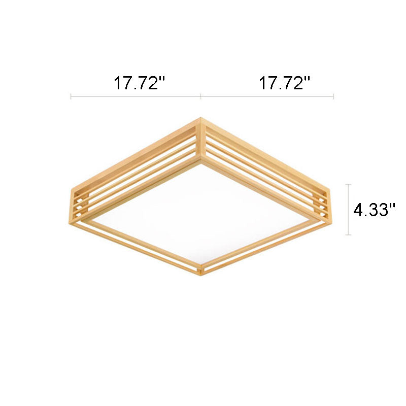 Japanese Style Wooden Frame LED Ceiling Light