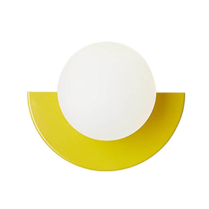 Modern Colorful Globe Wall Lamp with Semi-Circle Accent