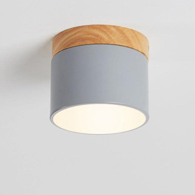 Modern Nordic Wood Accent LED Ceiling Light