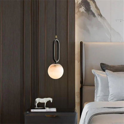 Alabaster Sphere Pendant Light