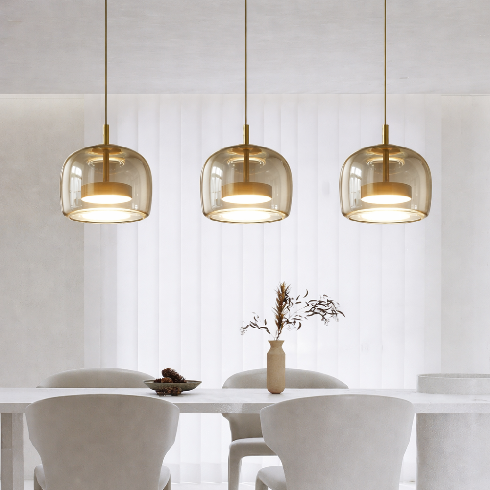 WOMO Drum Blown Glass Pendant Light-WM2145