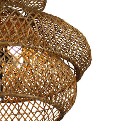 Handwoven Rattan Layered Pendant Chandelier