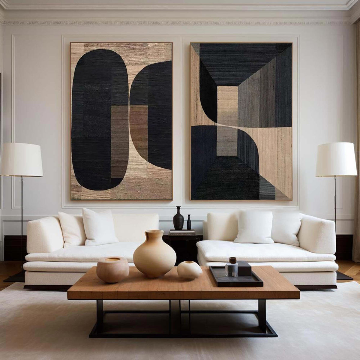 Textured Wabi-Sabi Canvas Painting Set