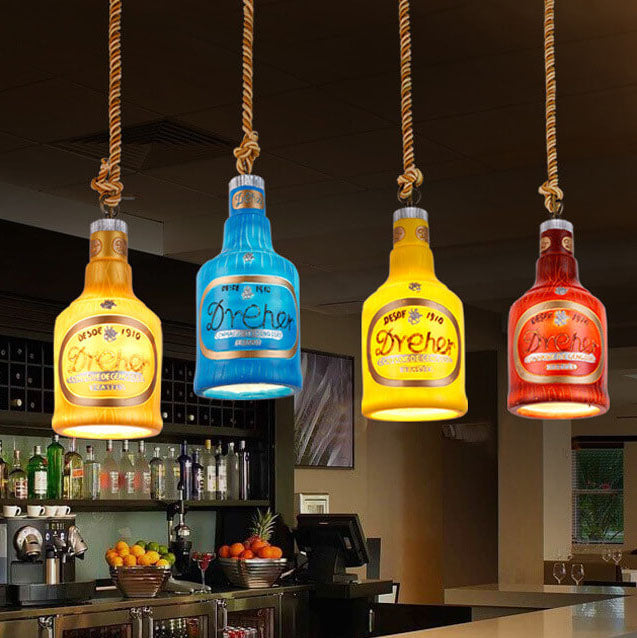 Colorful Bottle Pendant Light