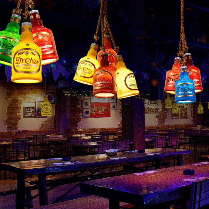Colorful Bottle Pendant Light