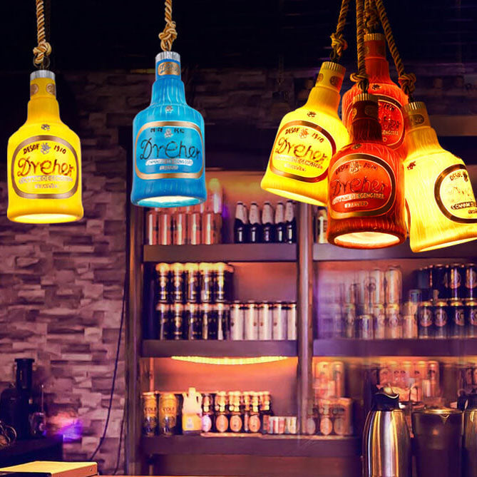 Colorful Bottle Pendant Light