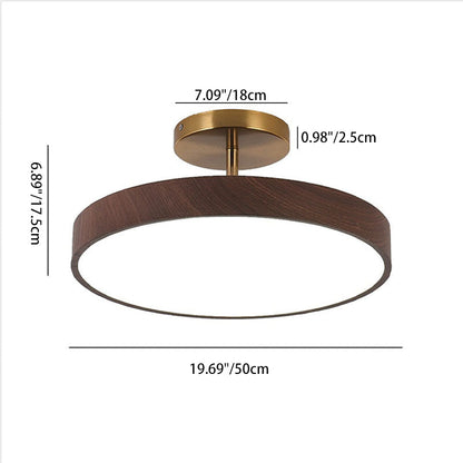 Modern Wood Grain Round LED Ceiling Light
