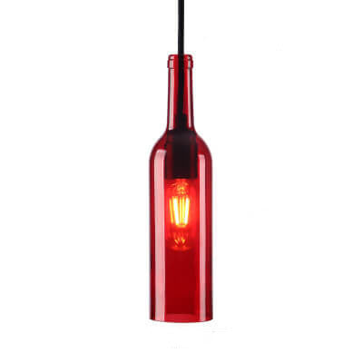 Colorful Glass Bottle Pendant Light