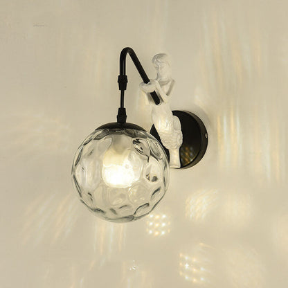Vintage Mermaid Globe Wall Sconce