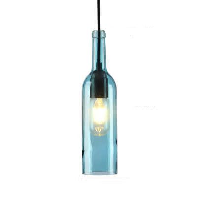 Colorful Glass Bottle Pendant Light