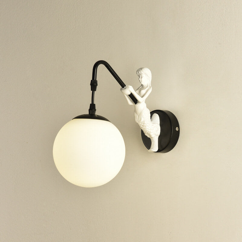 Vintage Mermaid Globe Wall Sconce