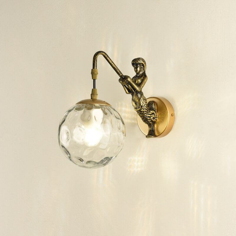 Vintage Mermaid Globe Wall Sconce