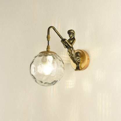Vintage Mermaid Globe Wall Sconce