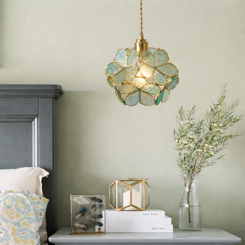 WOMO Cherry Blossom Stained Glass Pendant Light-WM2100