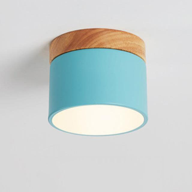 Modern Nordic Wood Accent LED Ceiling Light