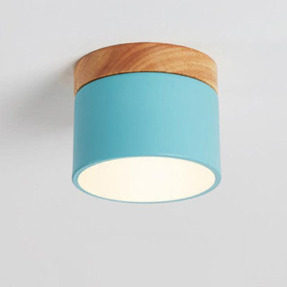 Modern Nordic Wood Accent LED Ceiling Light