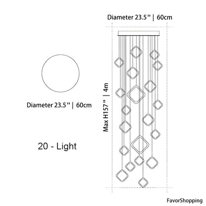 Asymmetrical LED Chandelier