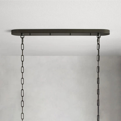 Textured Glass Oval Chandelier