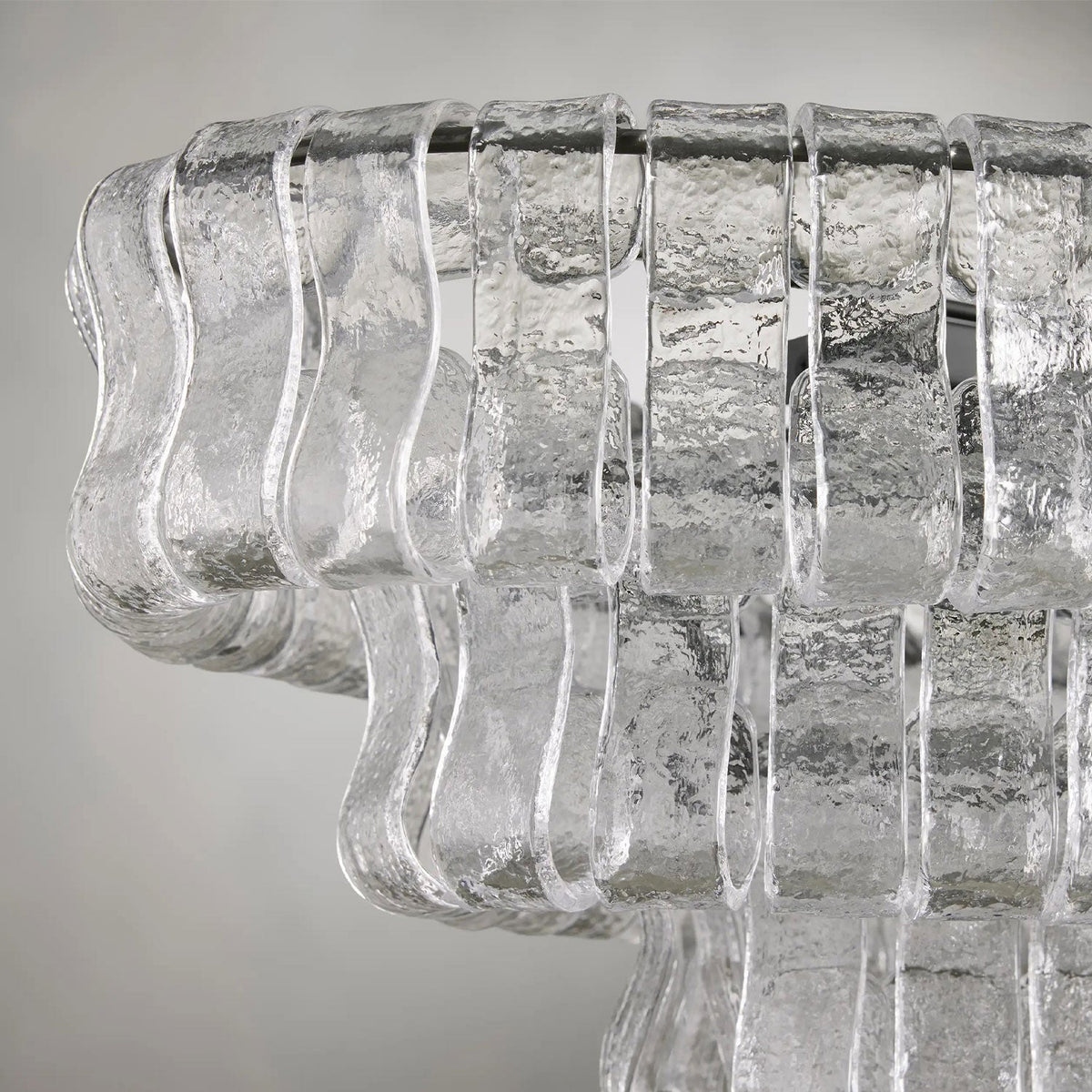 Textured Glass Oval Chandelier