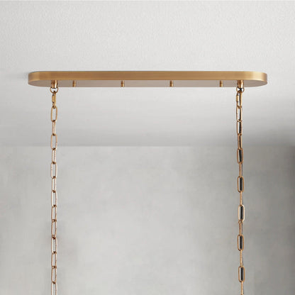 Textured Glass Oval Chandelier