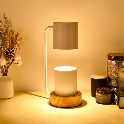 Japanese Minimalist Wood Base Table Lamp with Dimming Function