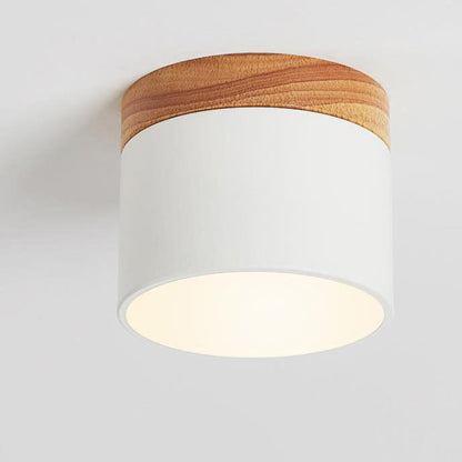 Modern Nordic Wood Accent LED Ceiling Light
