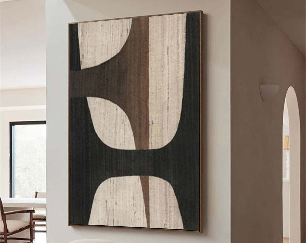 Textured Geometric Canvas Painting
