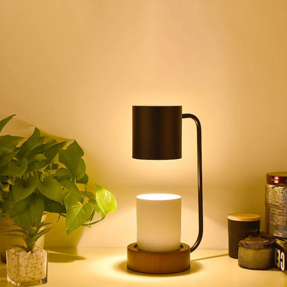 Japanese Minimalist Wood Base Table Lamp with Dimming Function