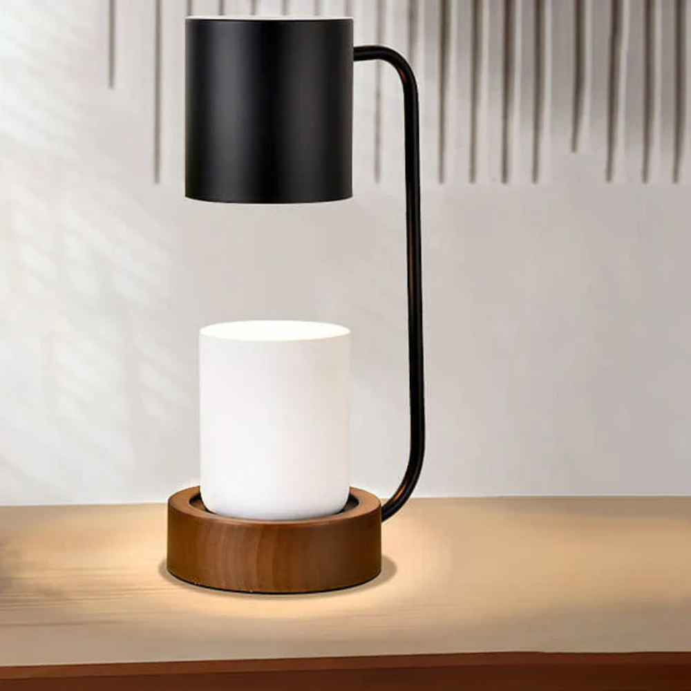 Japanese Minimalist Wood Base Table Lamp with Dimming Function