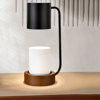 Japanese Minimalist Wood Base Table Lamp with Dimming Function
