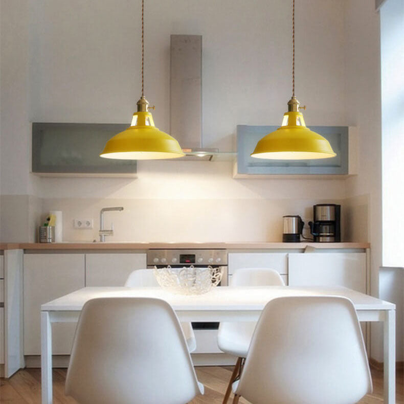 Vintage Industrial Metal Dome Pendant Light