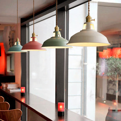 Vintage Industrial Metal Dome Pendant Light