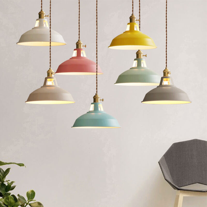 Vintage Industrial Metal Dome Pendant Light