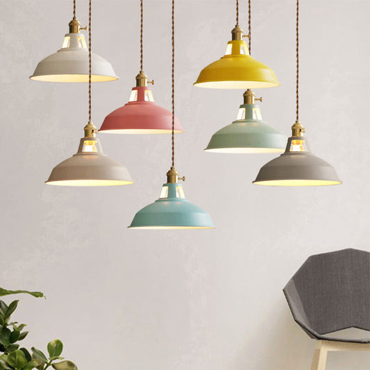 Vintage Industrial Metal Dome Pendant Light