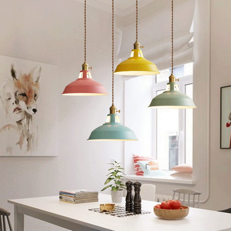 Vintage Industrial Metal Dome Pendant Light