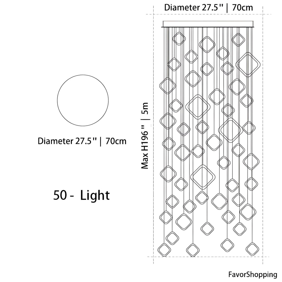 Asymmetrical LED Chandelier