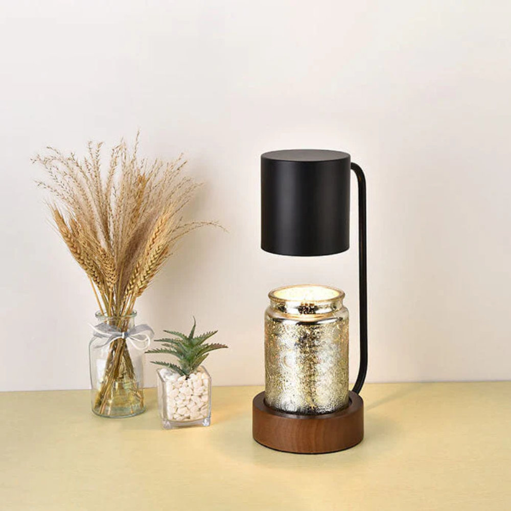 Japanese Minimalist Wood Base Table Lamp with Dimming Function
