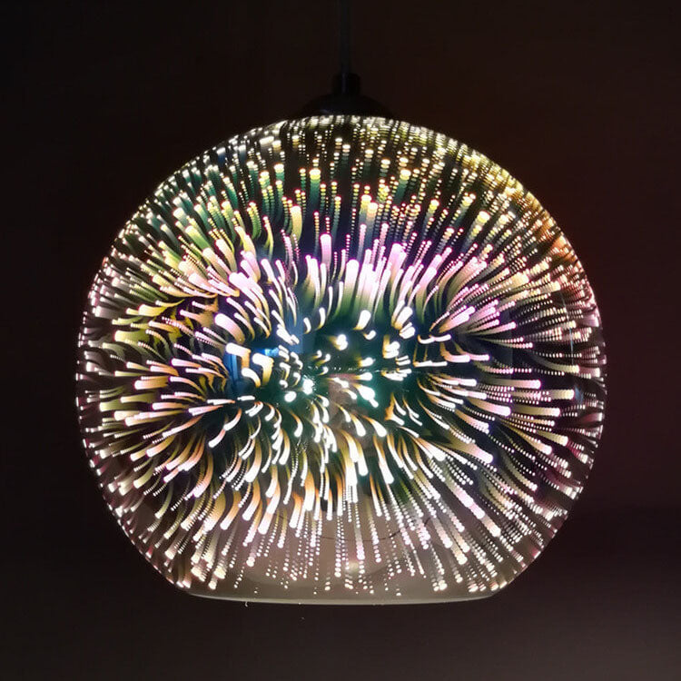 Colorful Firework Glass Globe Pendant Light