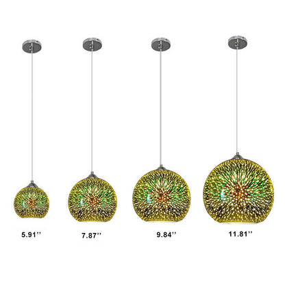 Colorful Firework Glass Globe Pendant Light