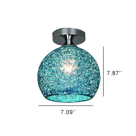 Modern Textured Glass Globe Ceiling Light